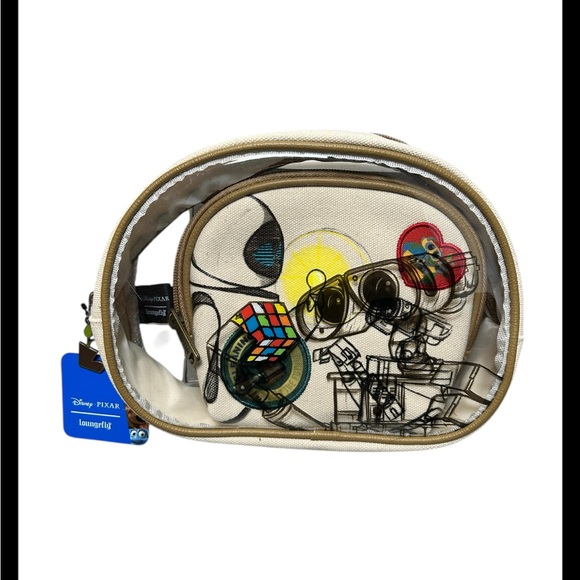 NWT Loungefly Disney Pixar Wall-E And Eve Cosmetic Bag Set Of 3 - Picture 2 of 14